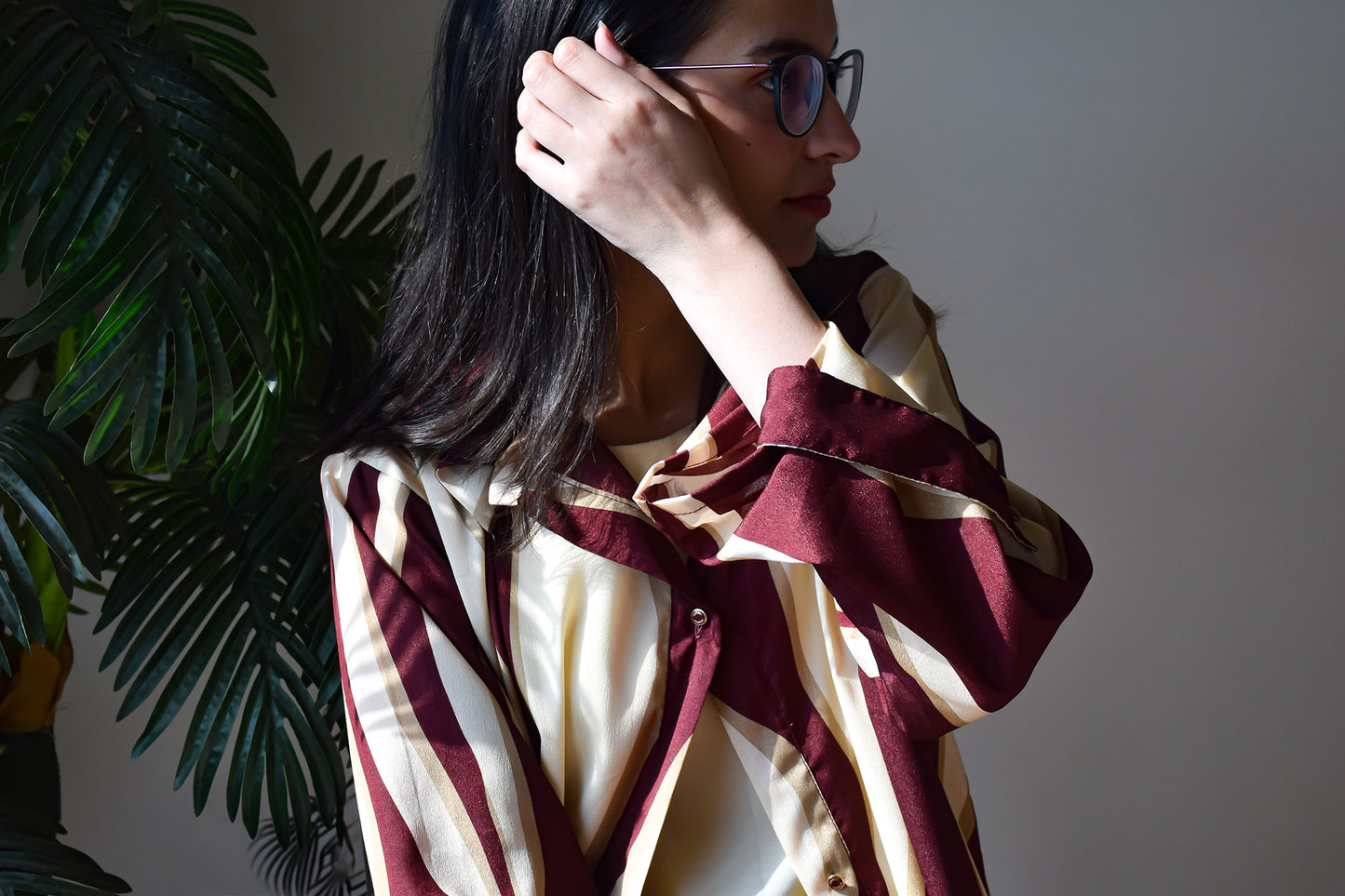 City Girl - Maroon Button Down
