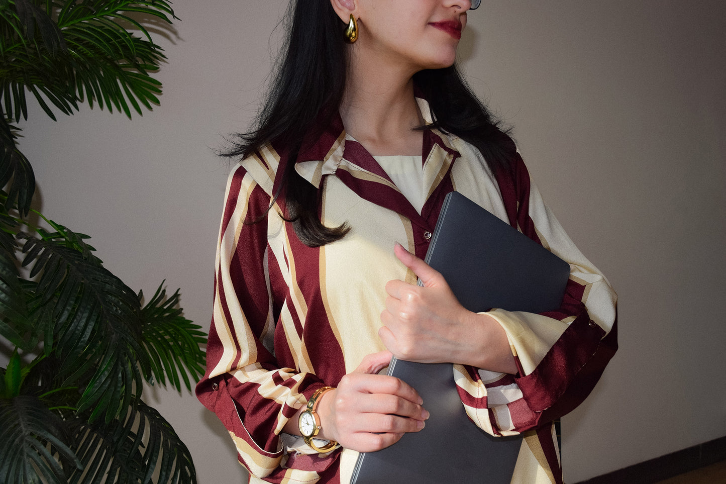 City Girl - Maroon Button Down