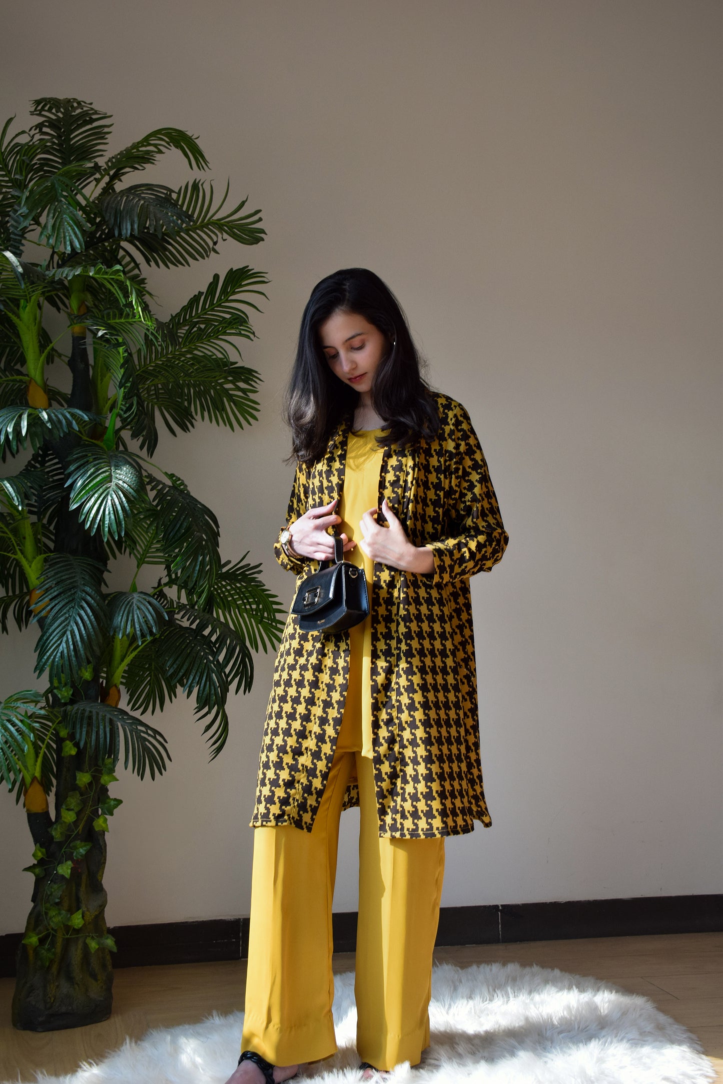 City Girl - Mustard Open Shirt