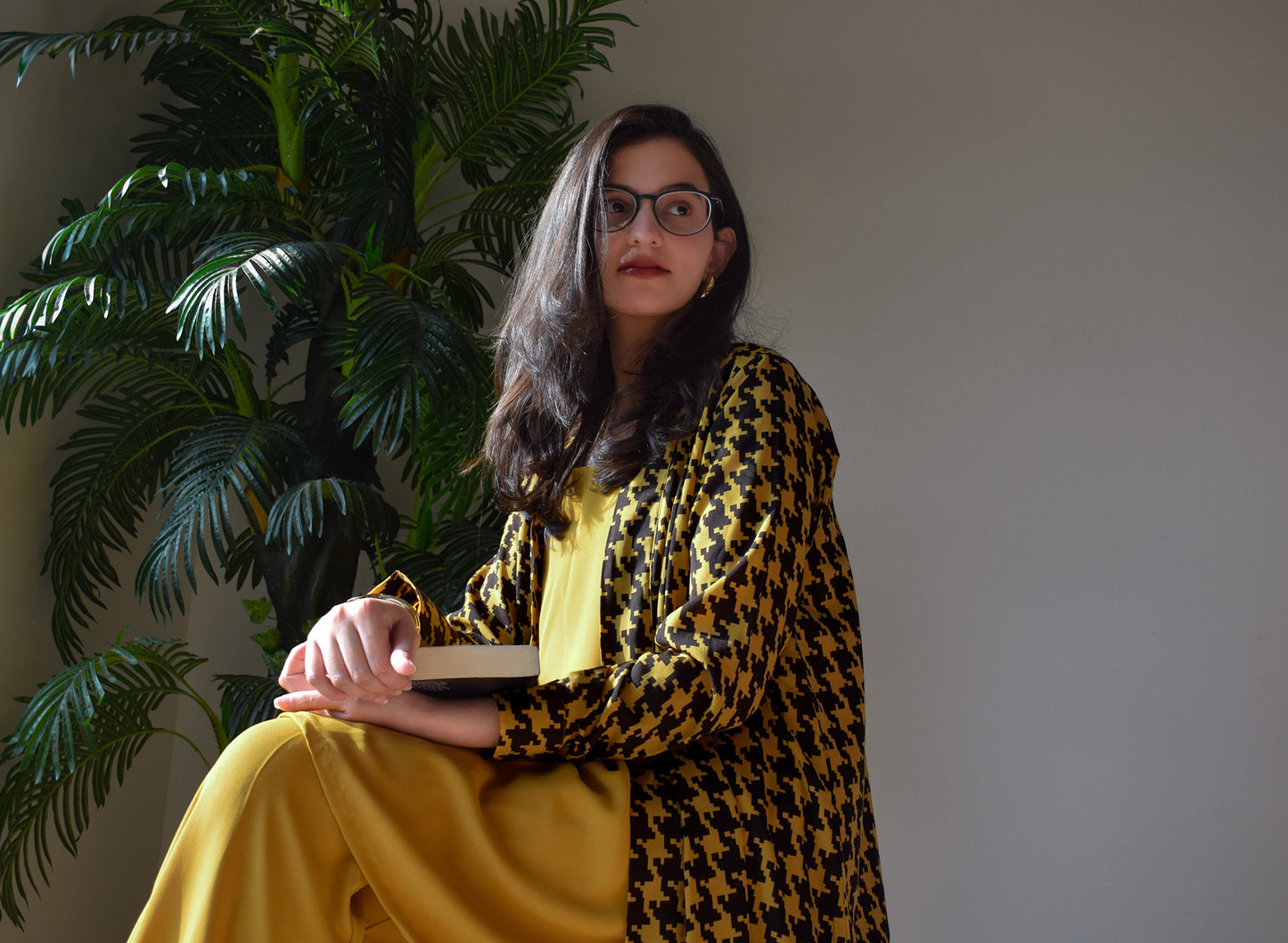 City Girl - Mustard Open Shirt