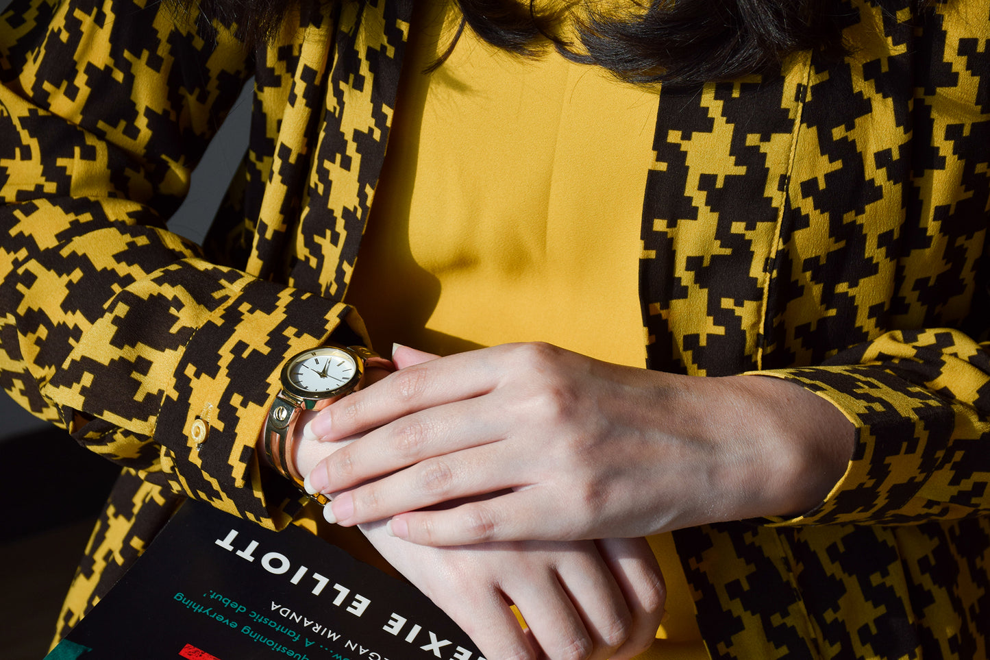 City Girl - Mustard Open Shirt