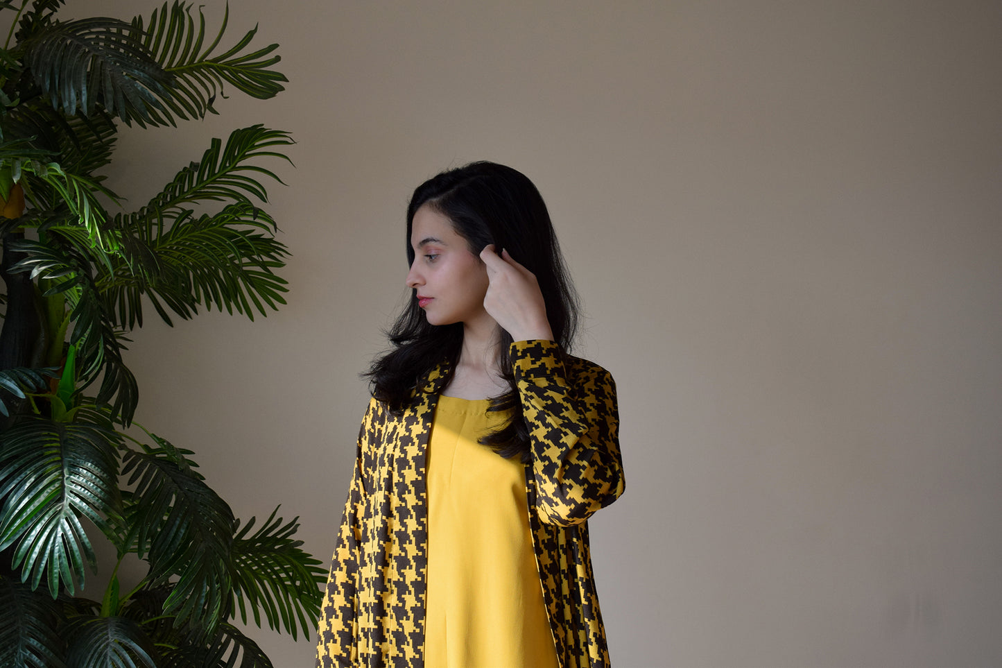 City Girl - Mustard Open Shirt