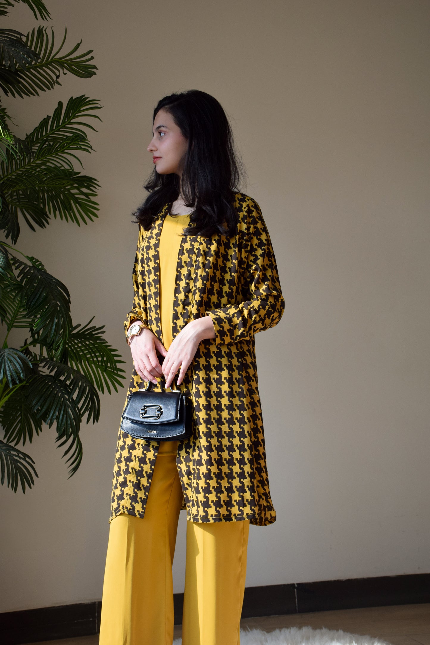 City Girl - Mustard Open Shirt