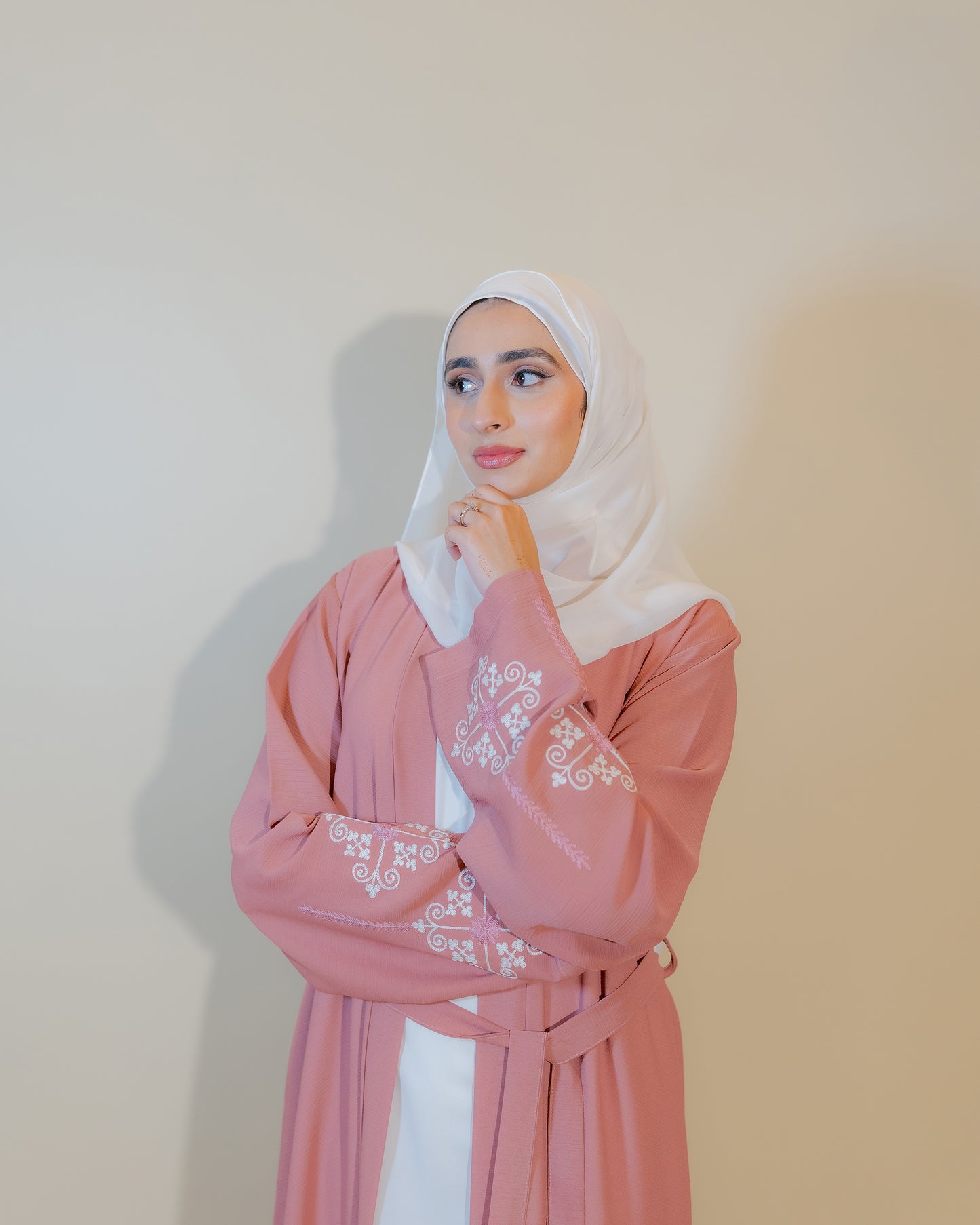 Blush Pink Open Abaya