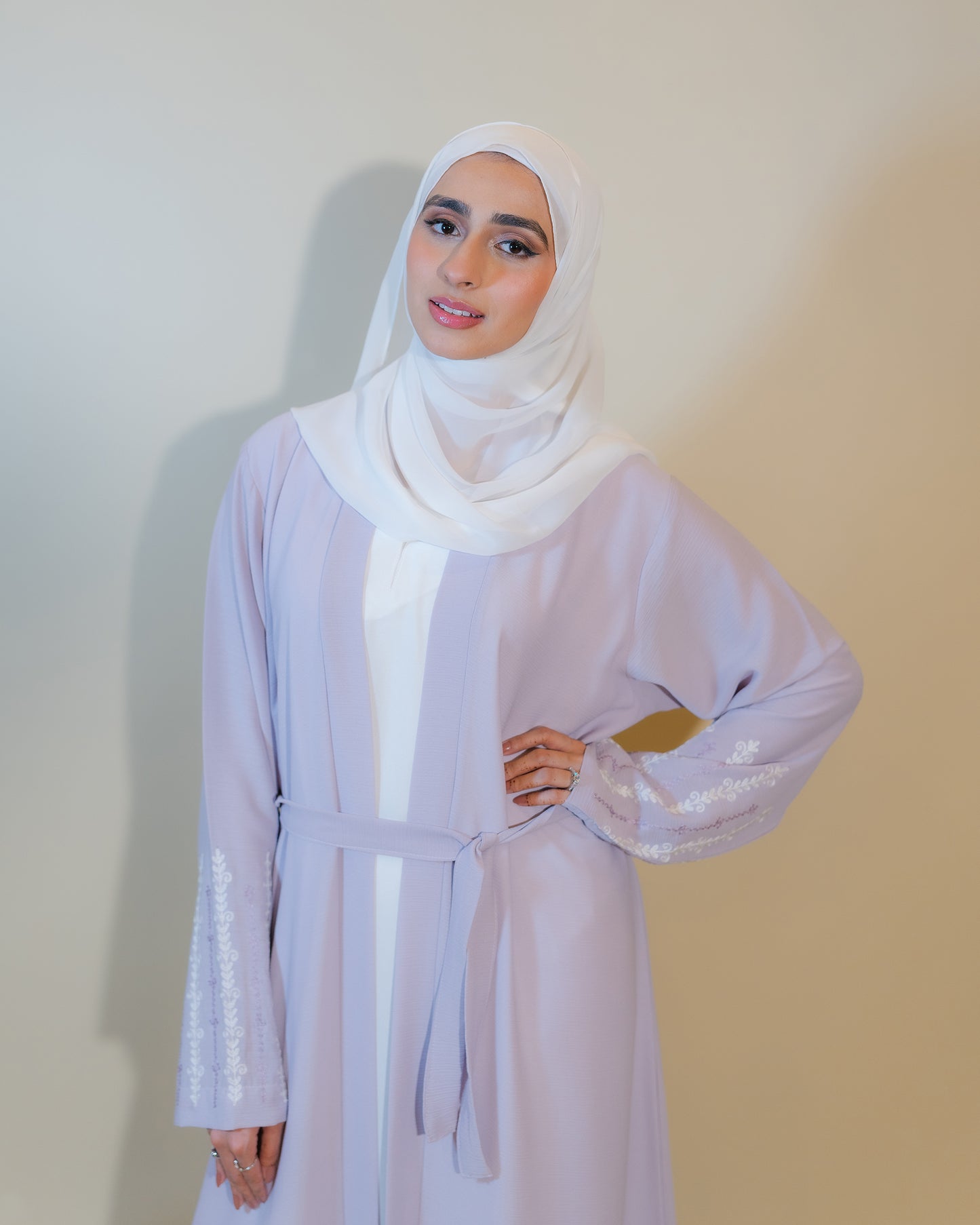 Lilac Open Abaya
