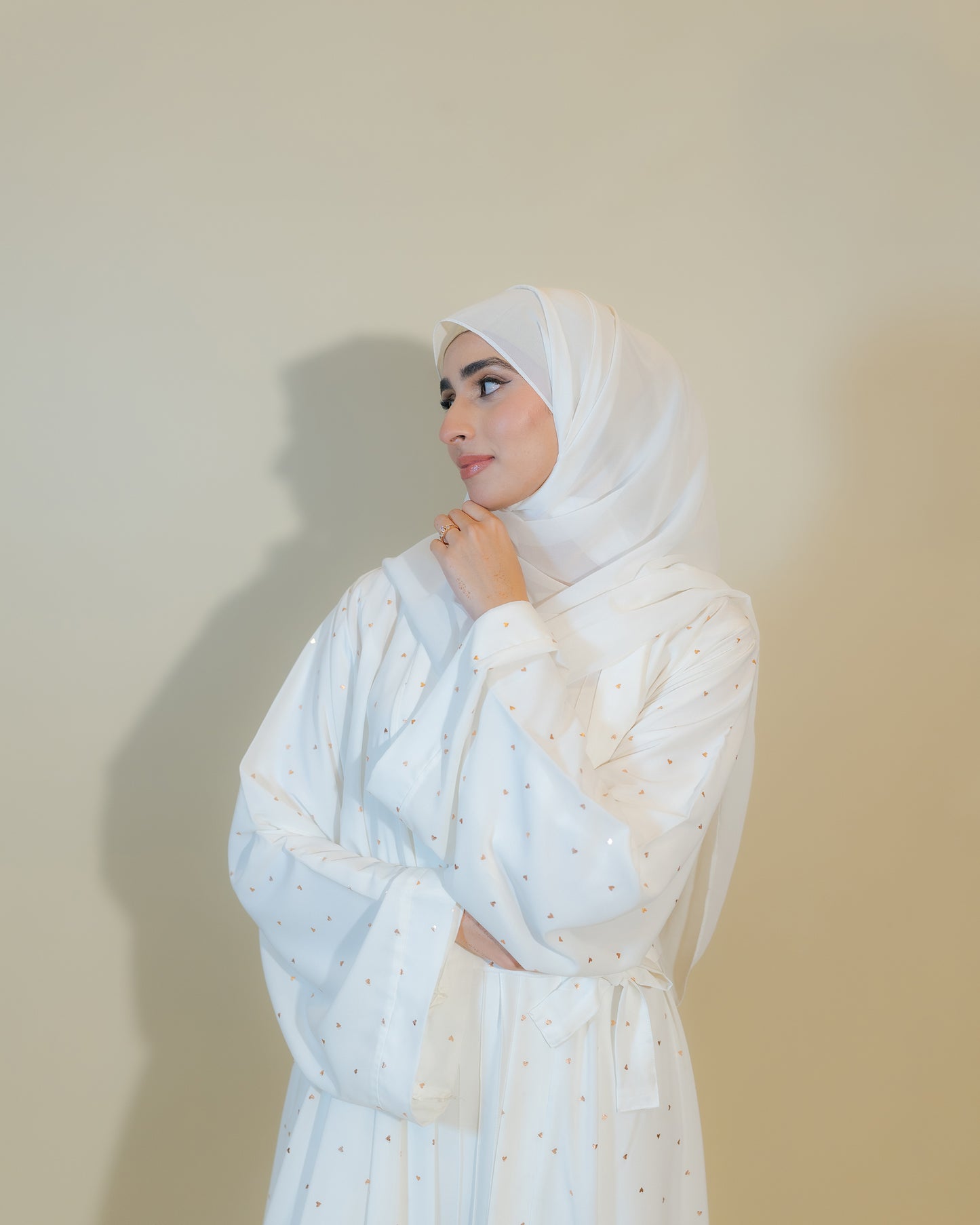 White Hearts Open Kimono/ Shrug