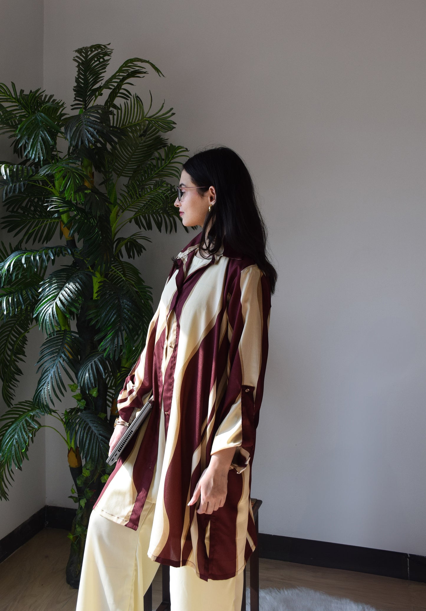 City Girl - Maroon Button Down