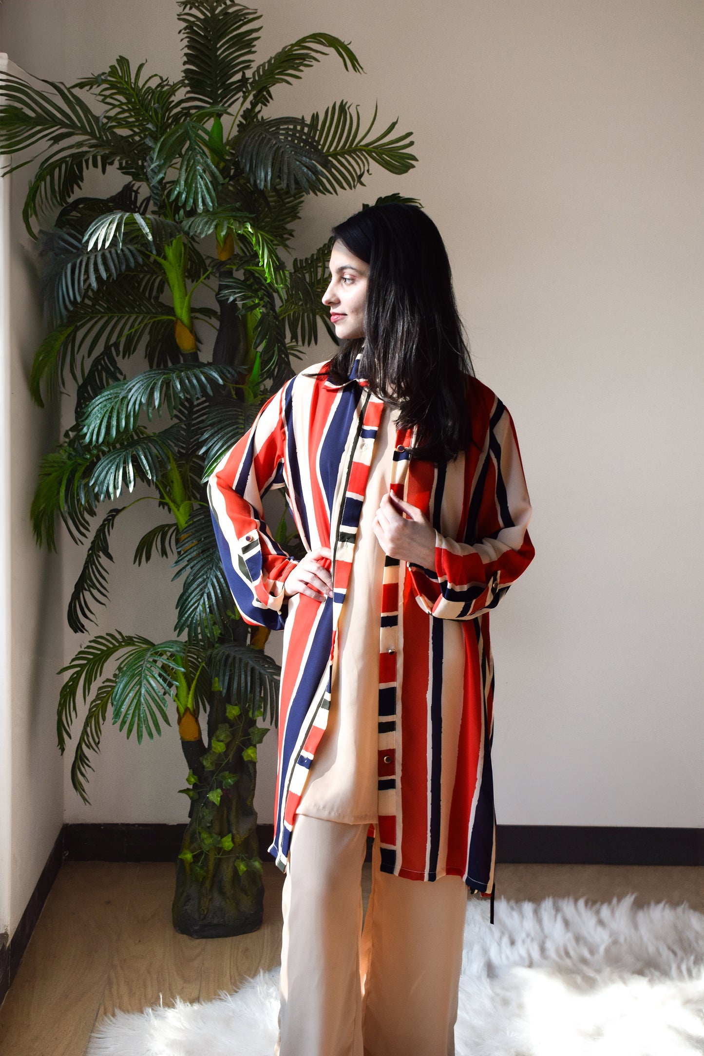 City Girl - Multi Stripe Button Down
