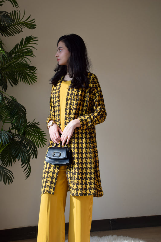 City Girl - Mustard Open Shirt