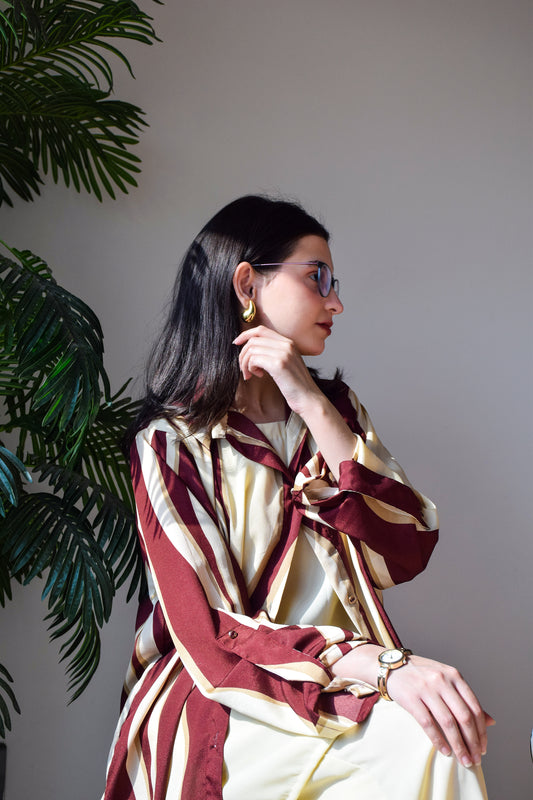 City Girl - Maroon Button Down