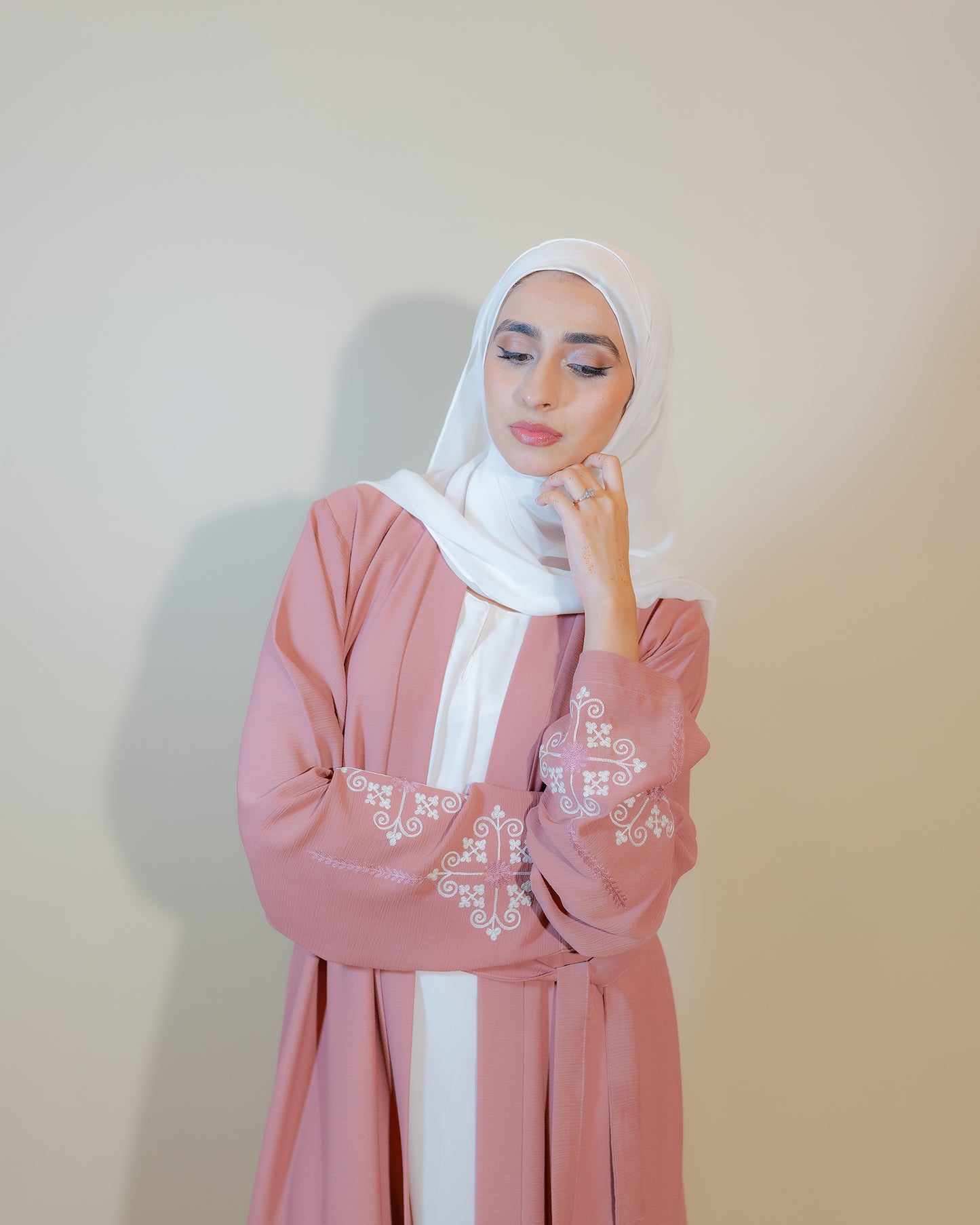 Blush Pink Open Abaya
