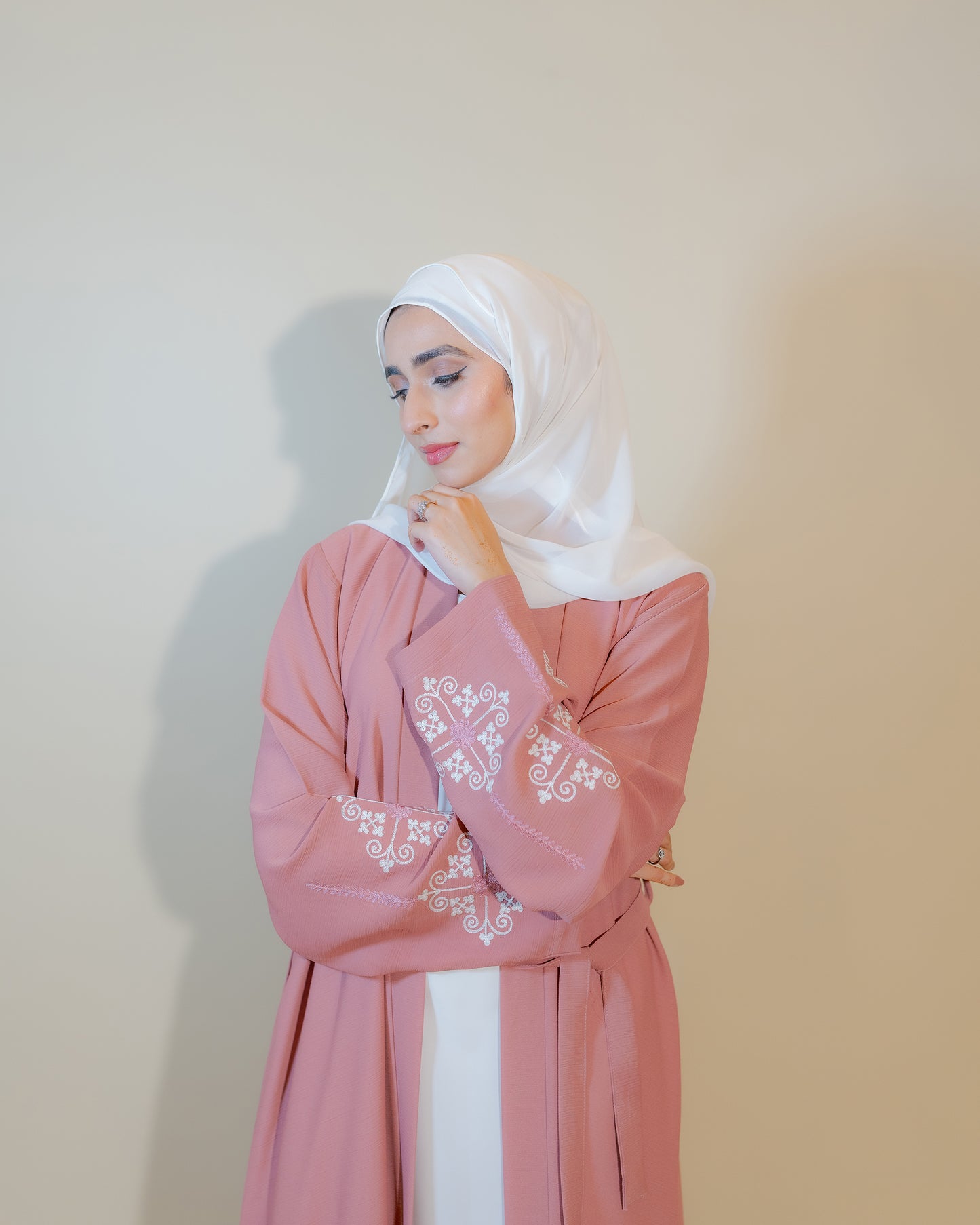 Blush Pink Open Abaya