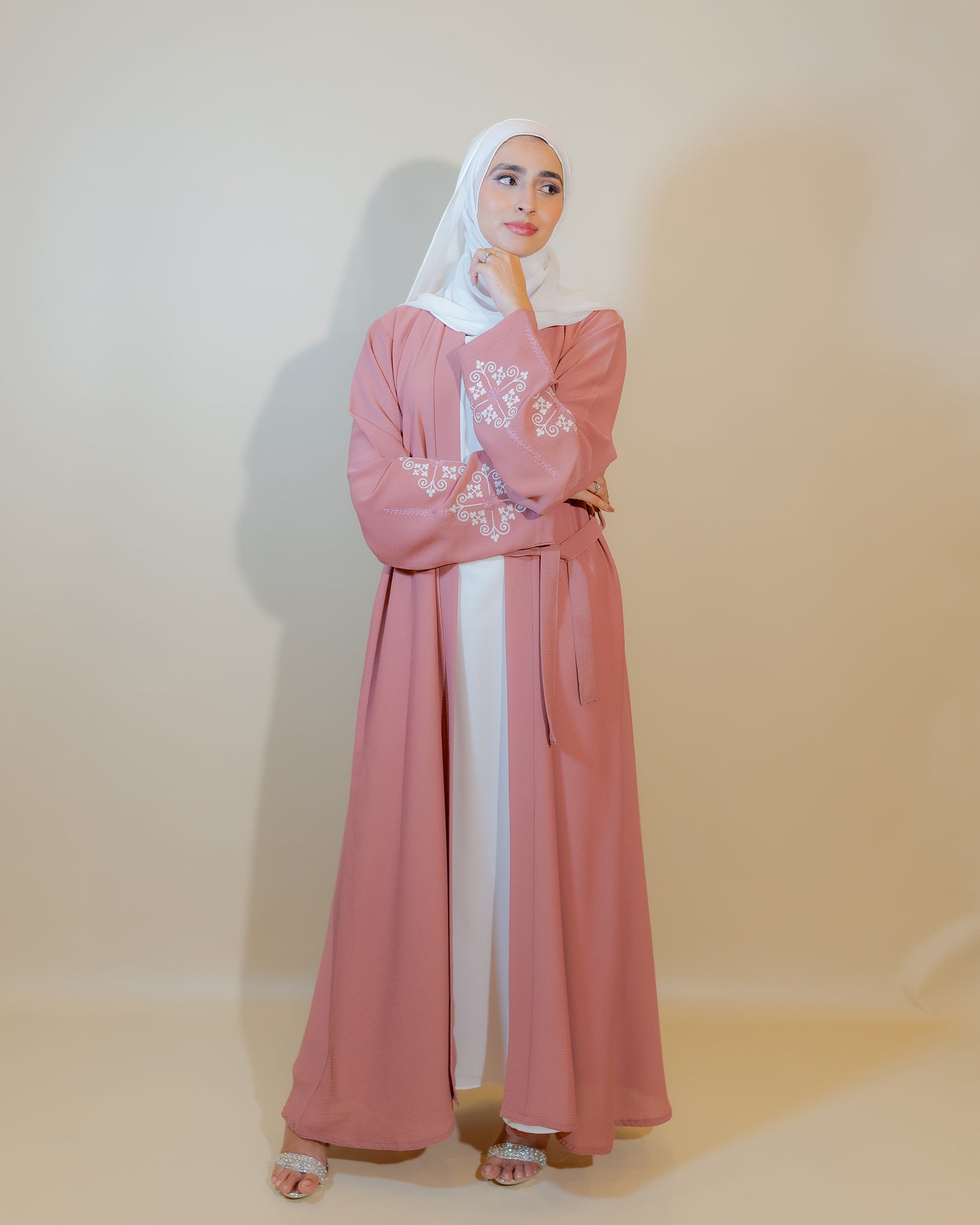 Blush Pink Open Abaya