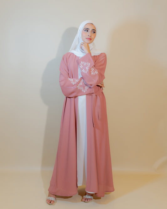 Blush Pink Open Abaya