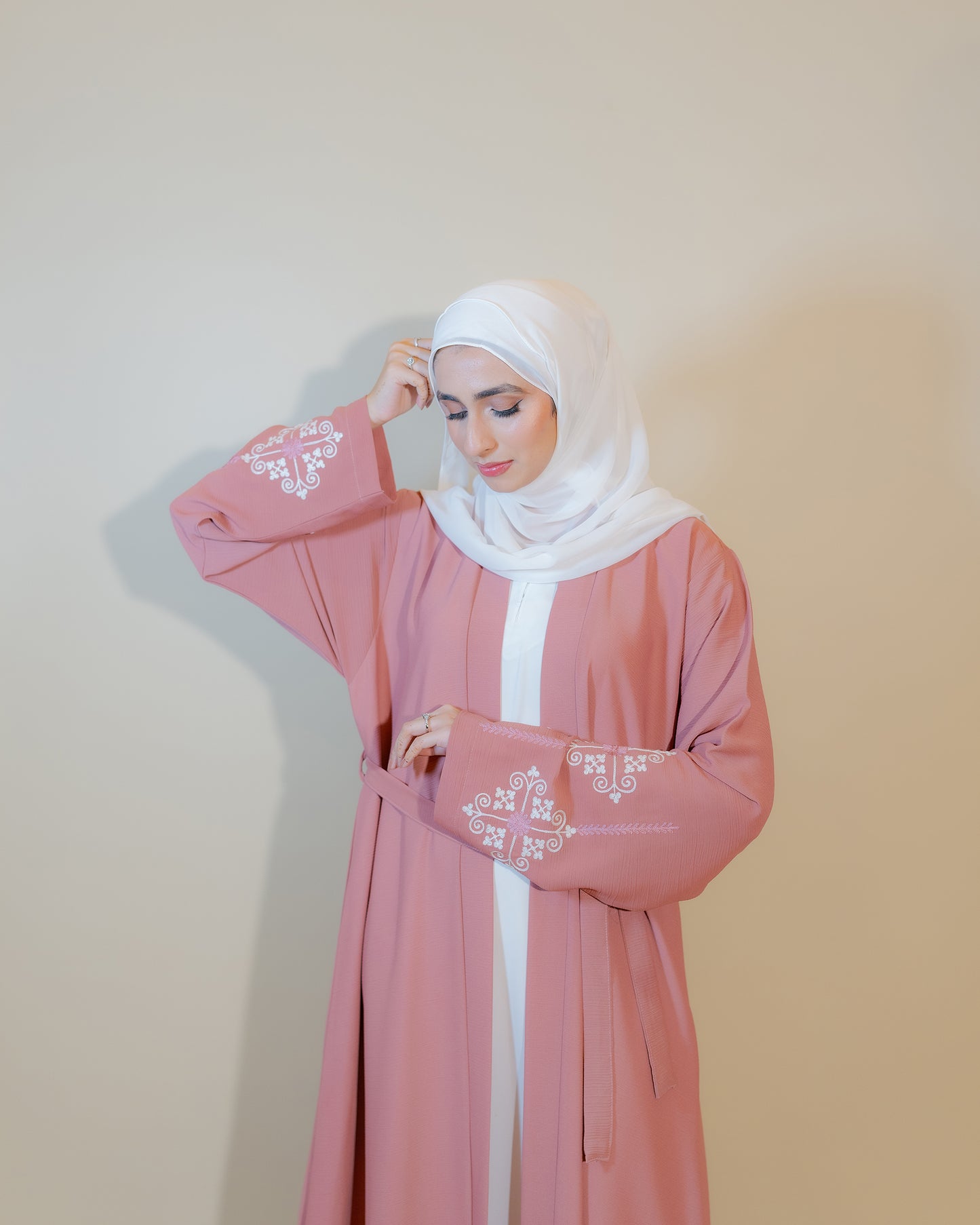 Blush Pink Open Abaya
