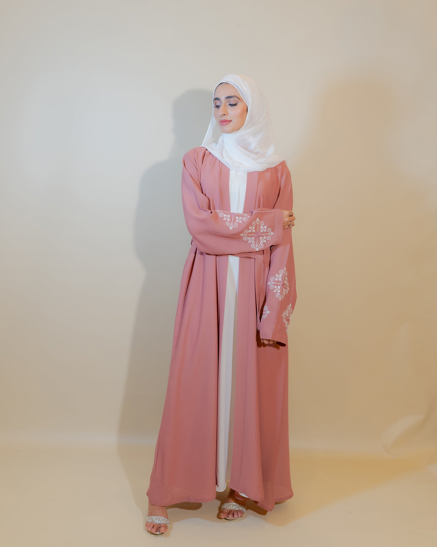 Blush Pink Open Abaya