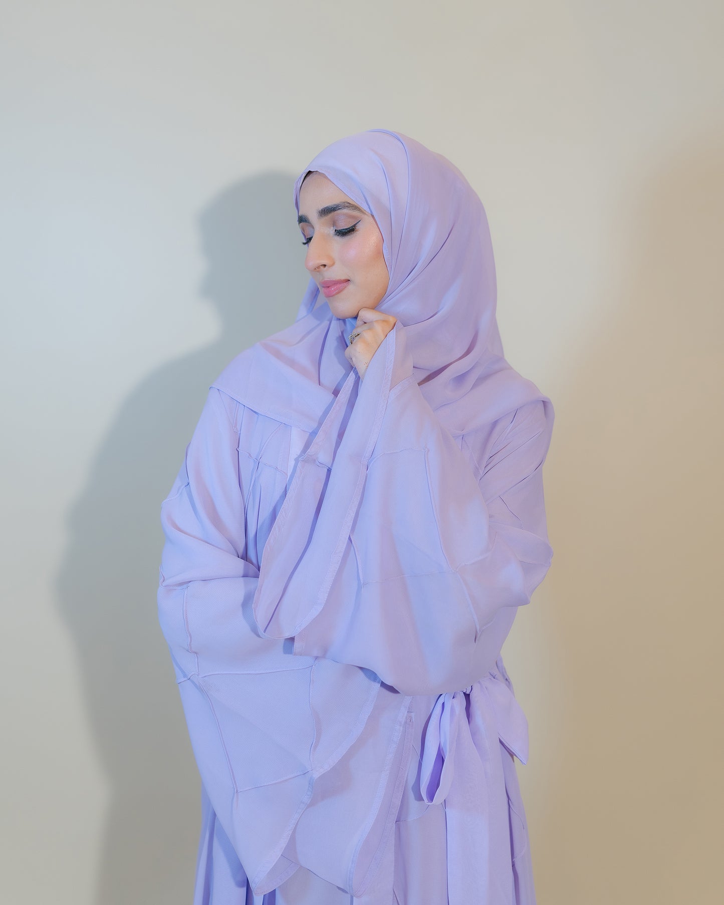 Lilac Chiffon Double Abaya