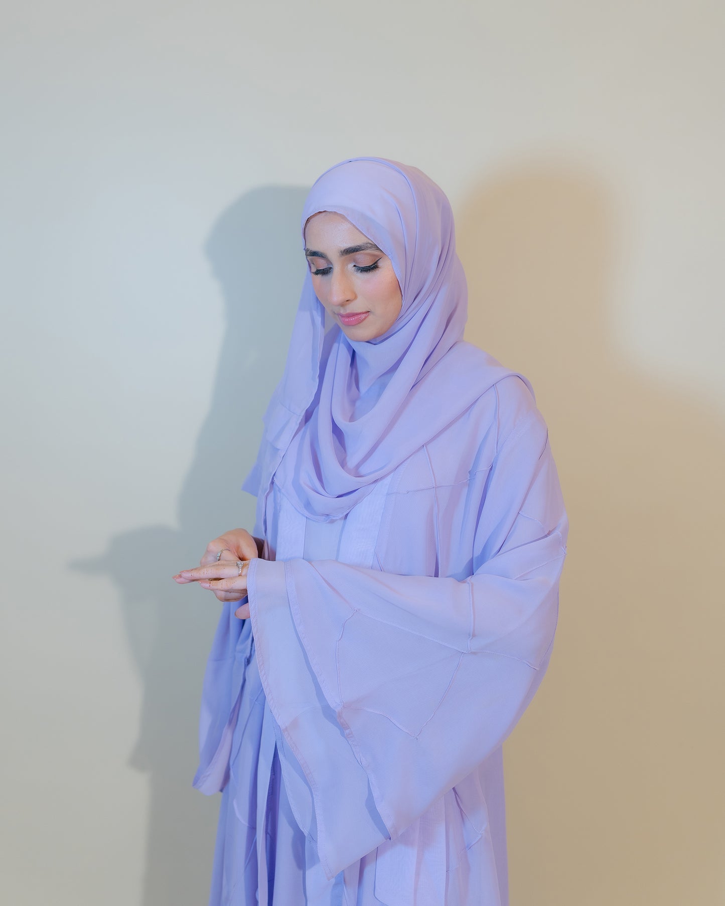 Lilac Chiffon Double Abaya