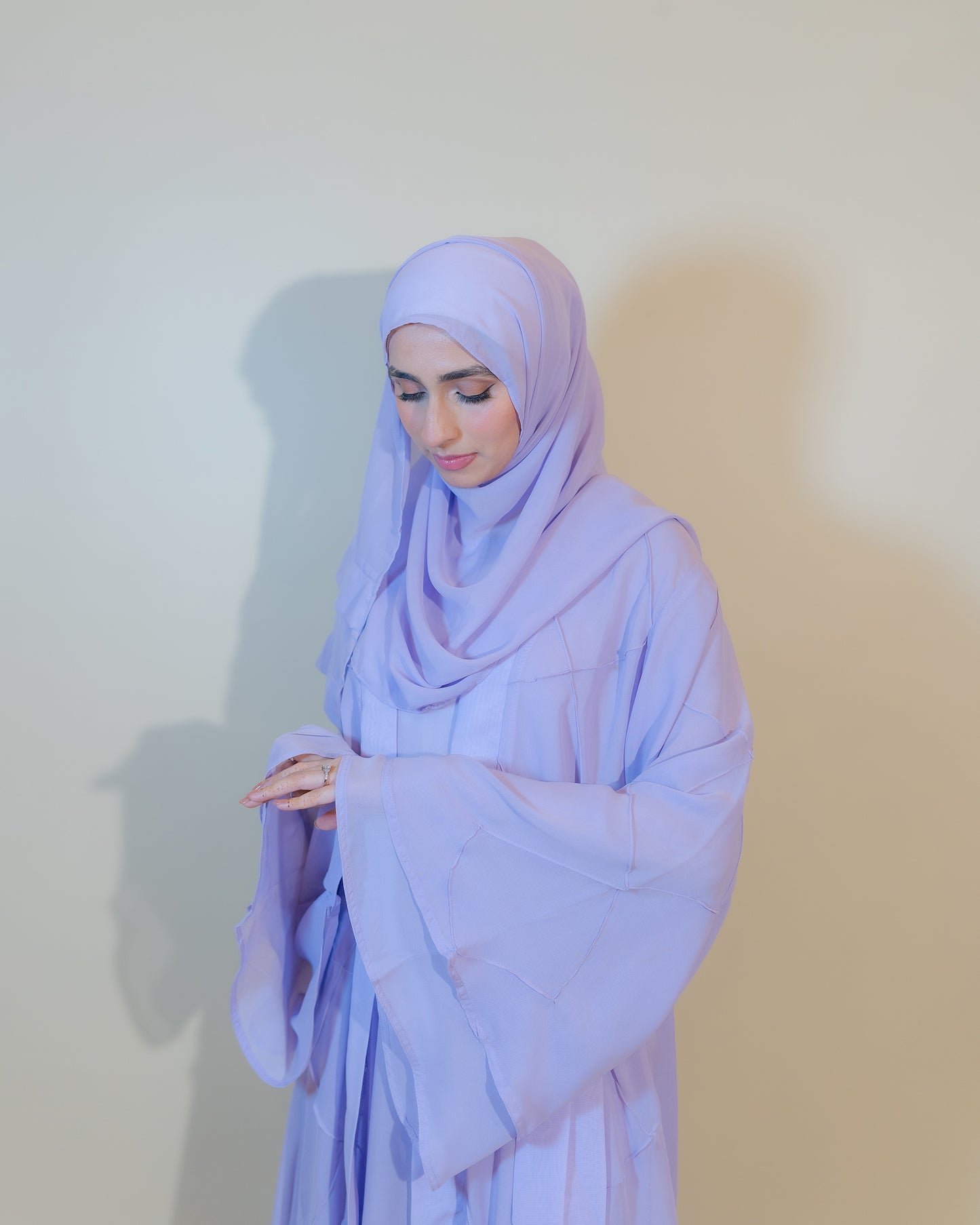 Lilac Chiffon Double Abaya
