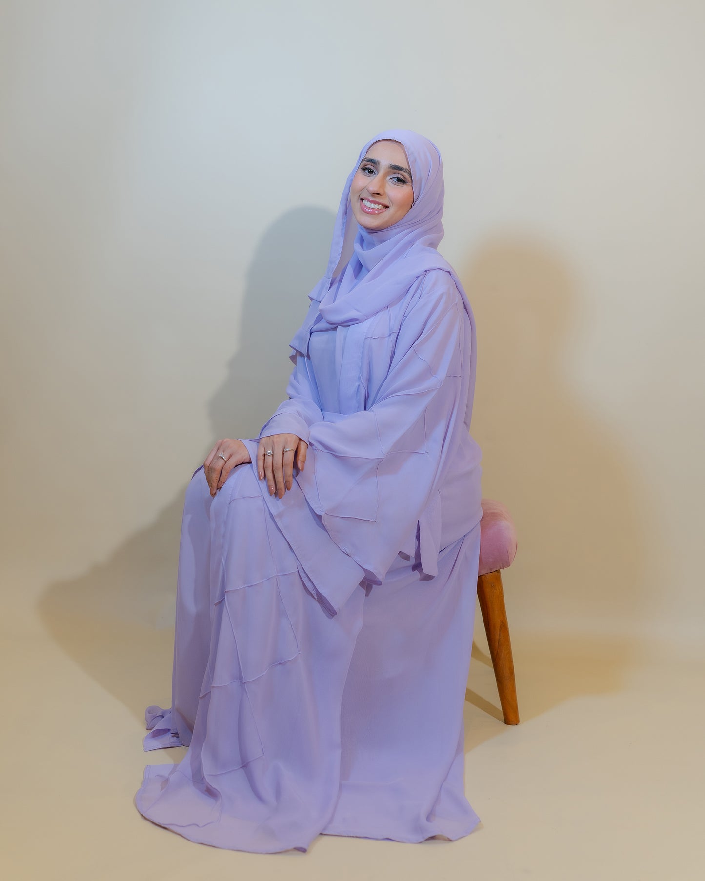 Lilac Chiffon Double Abaya