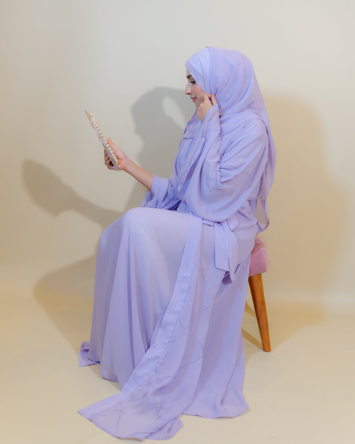 Lilac Chiffon Double Abaya