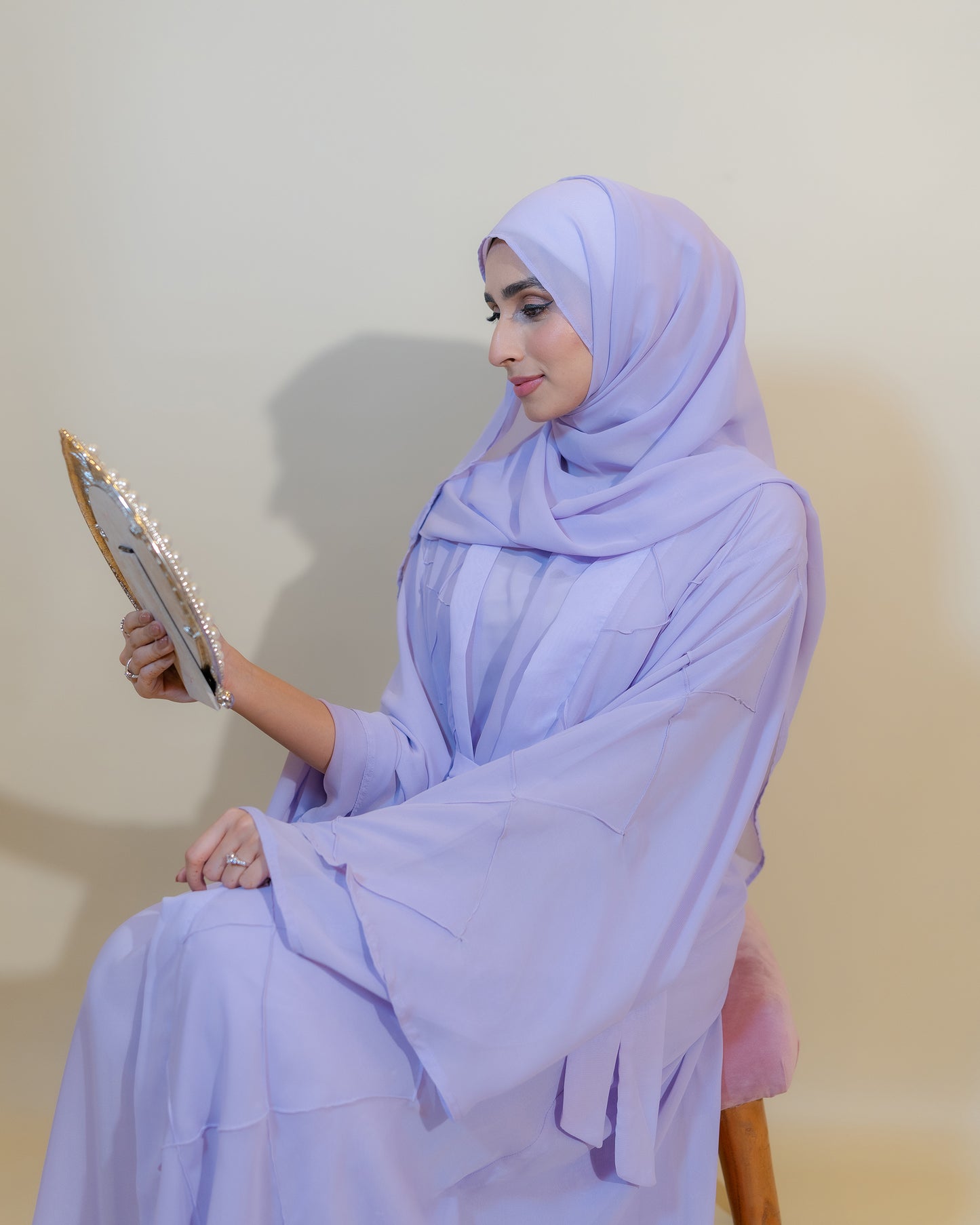 Lilac Chiffon Double Abaya