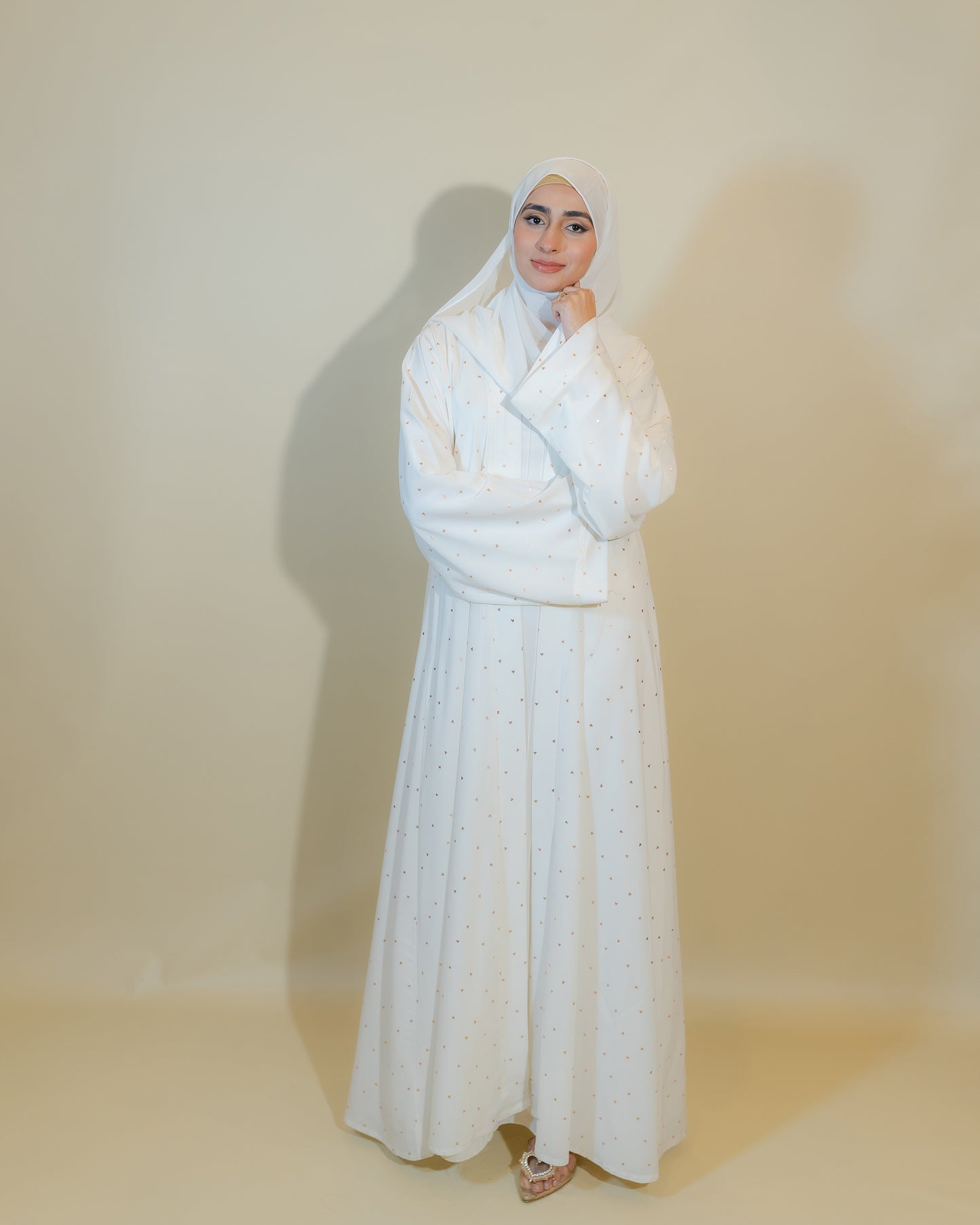 White Hearts Open Kimono/ Shrug
