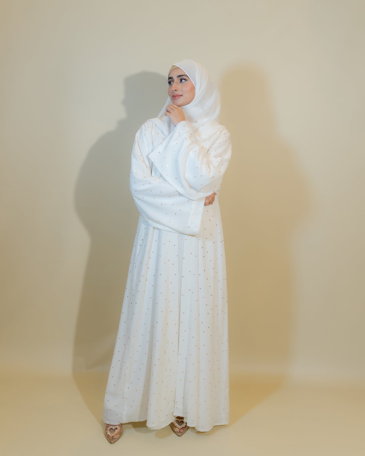 White Hearts Open Kimono/ Shrug