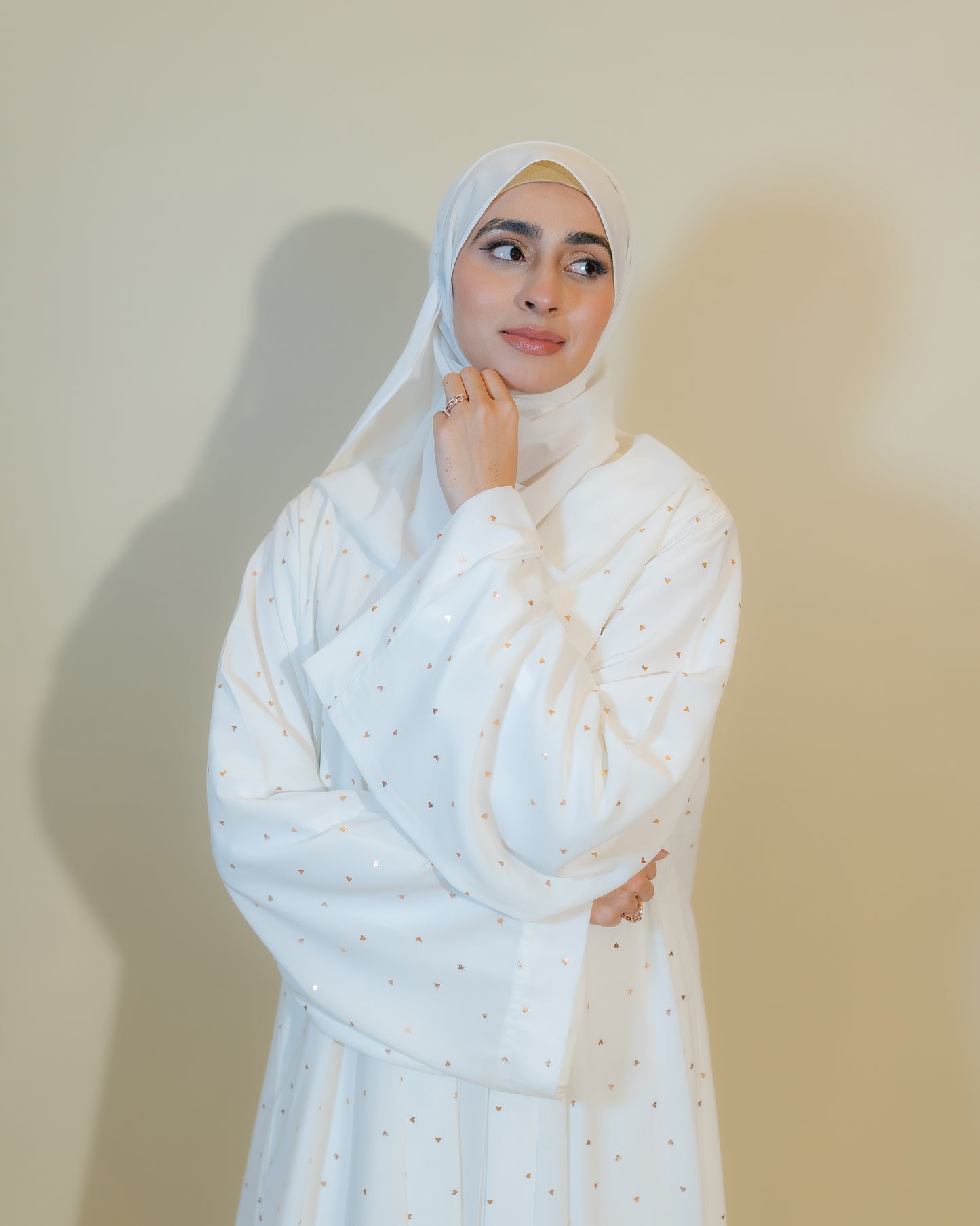 White Hearts Open Kimono/ Shrug