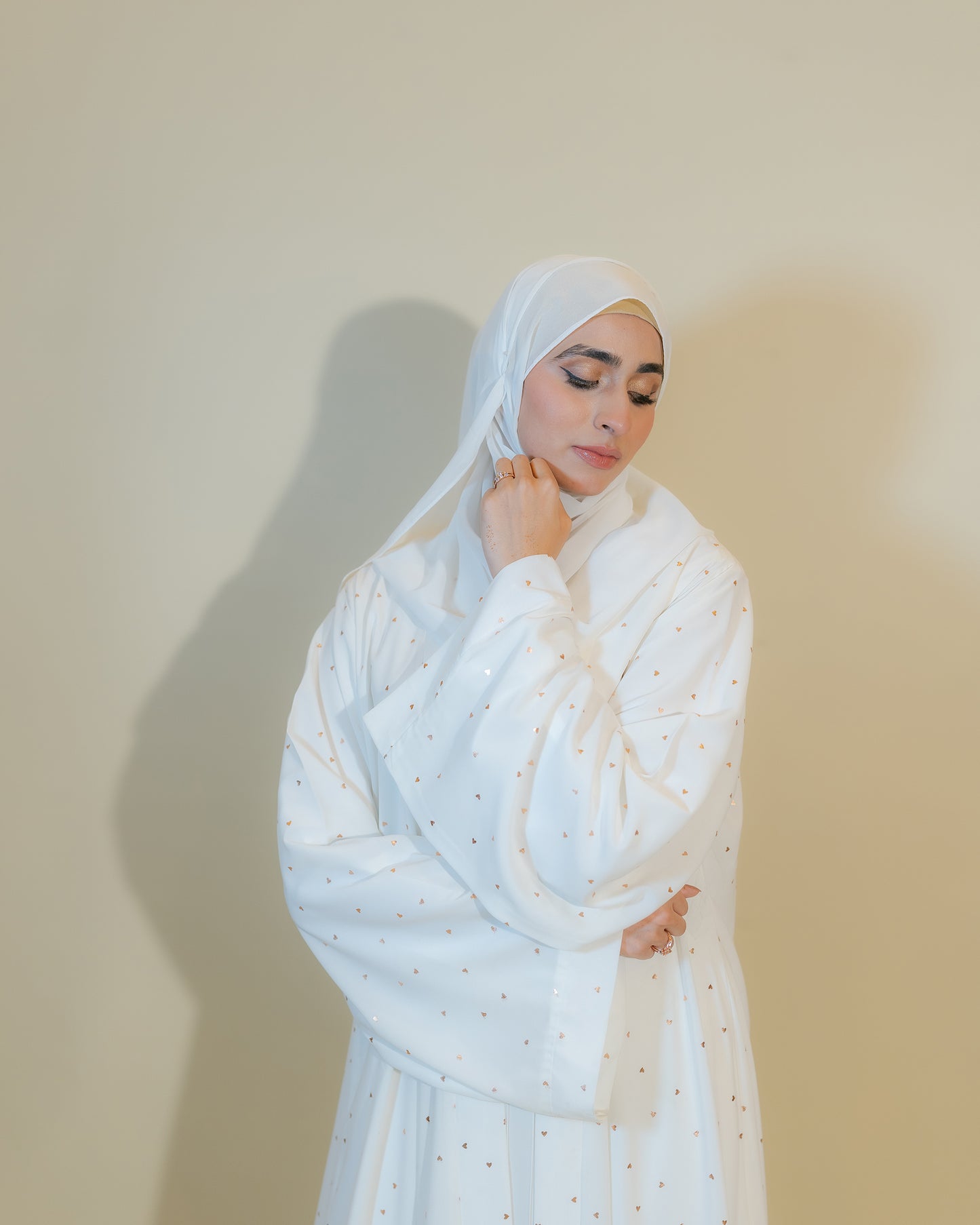 White Hearts Open Kimono/ Shrug