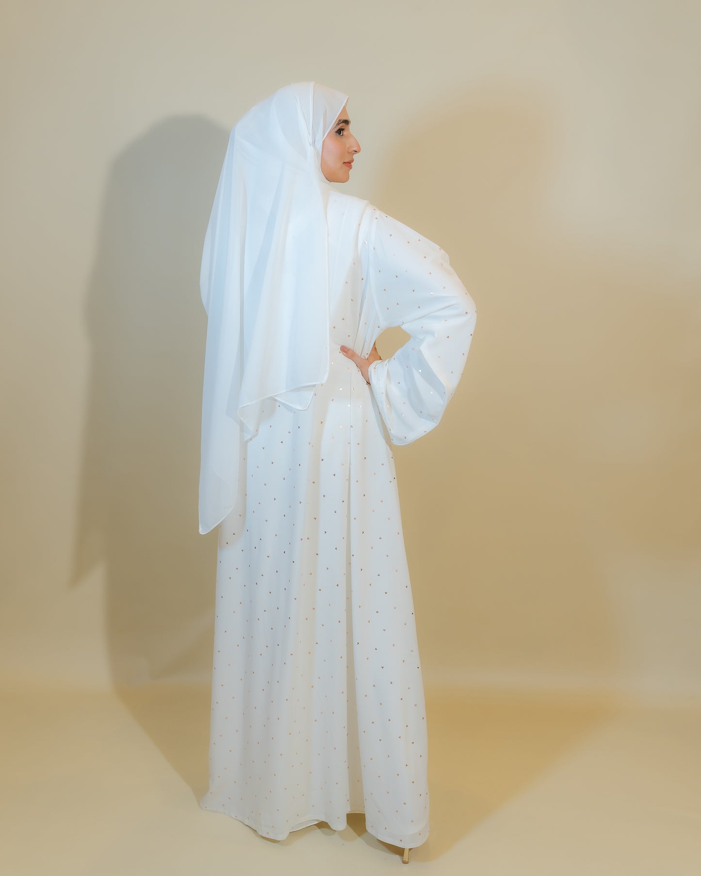 White Hearts Open Kimono/ Shrug
