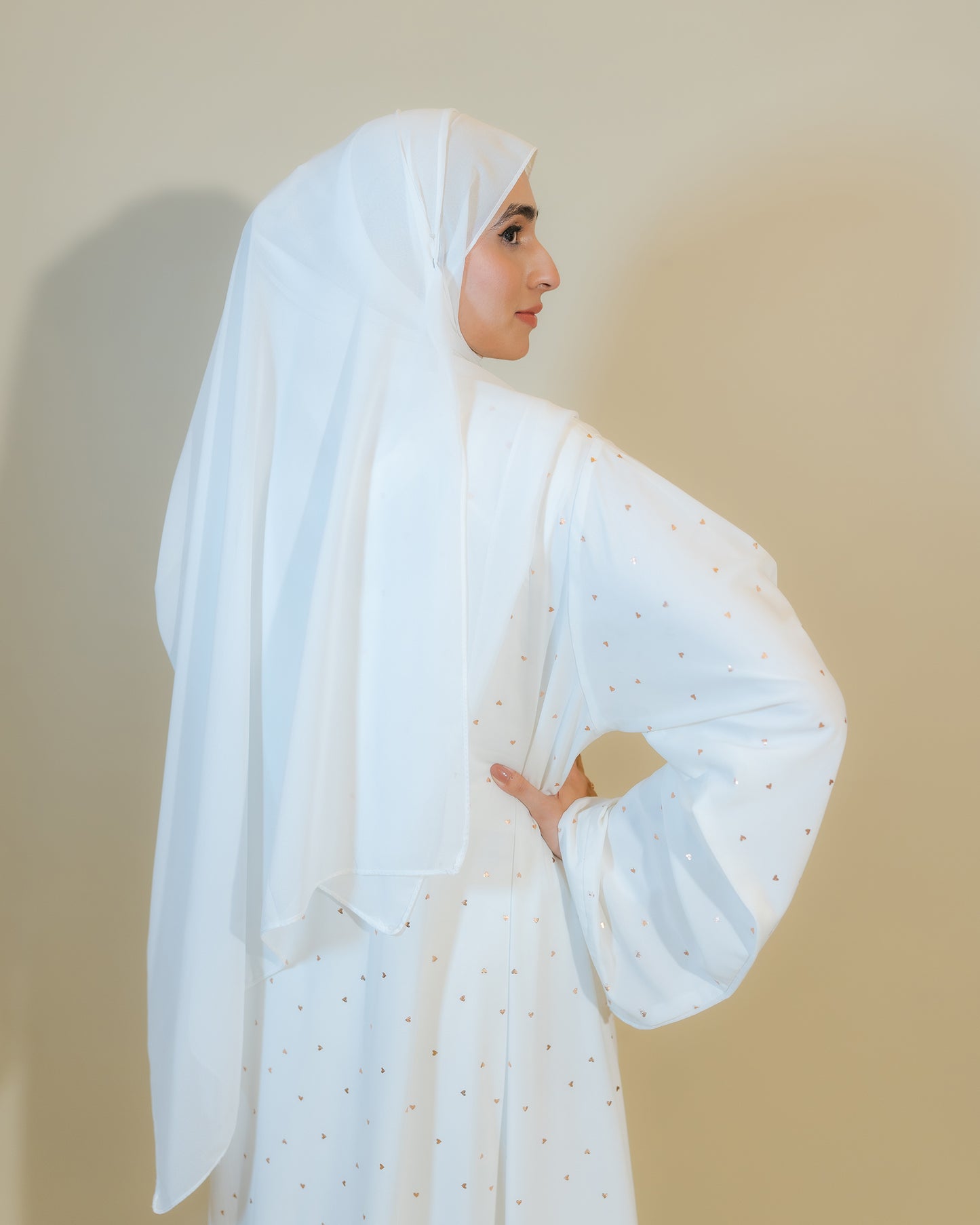 White Hearts Open Kimono/ Shrug