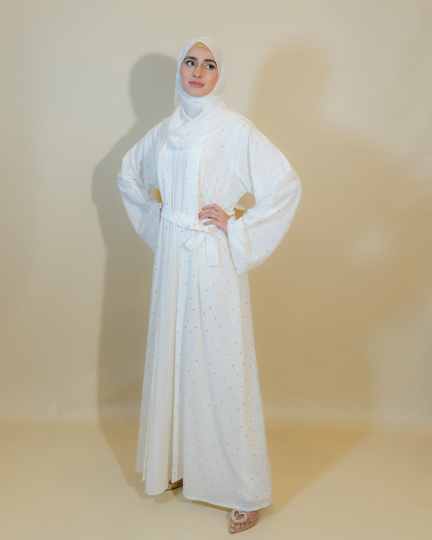 White Hearts Open Kimono/ Shrug