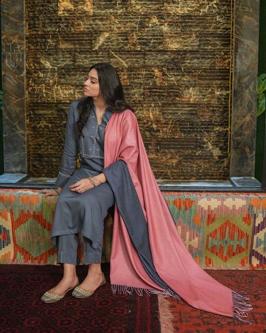 Double Sided Wool Shawl